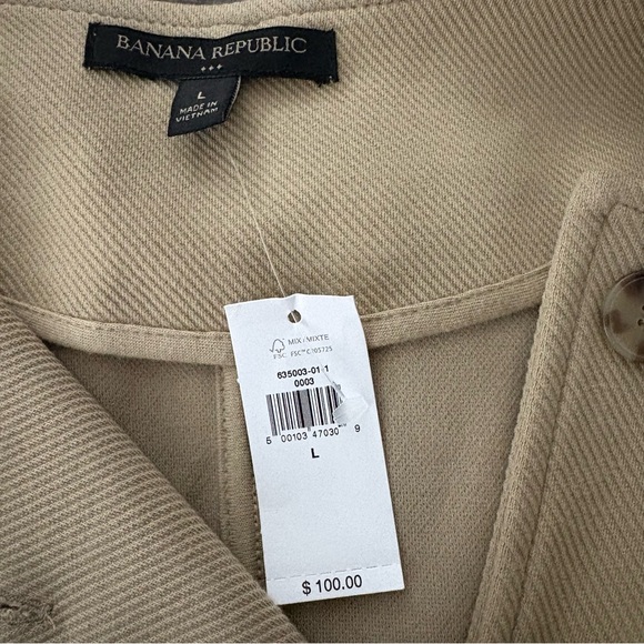 NWT, Banana Republic Factory Twill Knit Jacket, Sz L - Picture 11 of 12